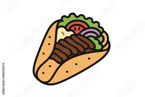 Vector Illustration of Greek Gyro Icon