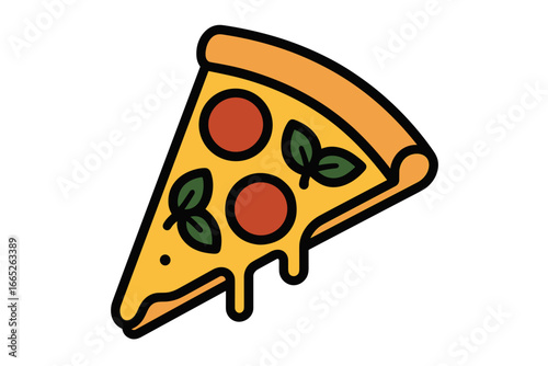 Vector Illustration of Pizza Slice Icon