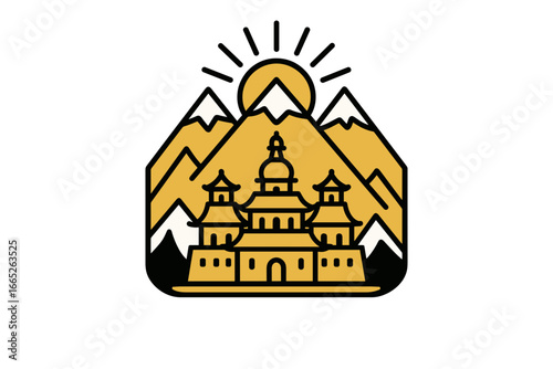 Vector Illustration of Shambhala Kingdom Icon
