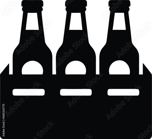 Six pack beer bottle icon vector illustration
