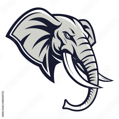 Elephant Mascot Logo Vector, Powerful Tusks Esports Head Transparent


