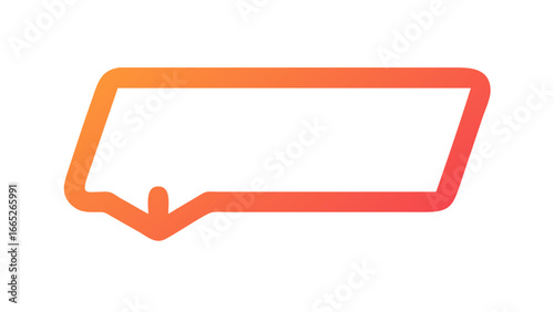 Illustration of an orange speech bubble with rounded corners against a white background design element