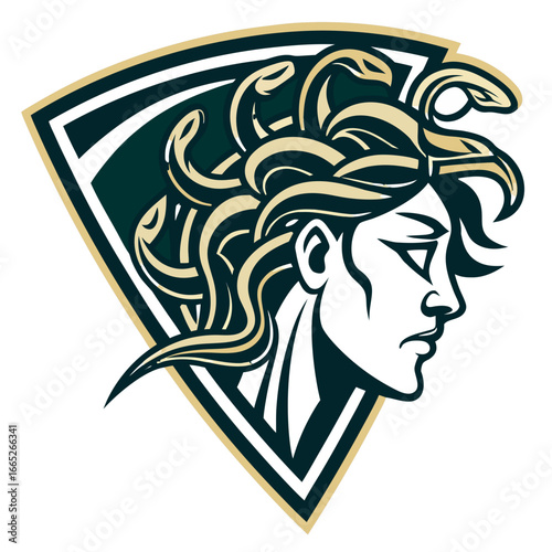 Medusa Gorgon Mascot Logo Vector, Snake Hair Mythic Head Transparent
