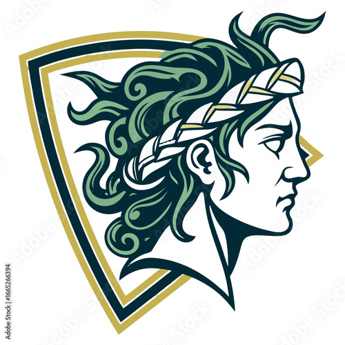 Medusa Gorgon Mascot Logo Vector, Snake Hair Mythic Head Transparent