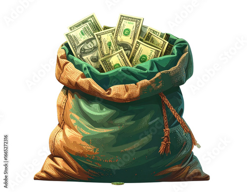 Money bag icon, Dollar sack money icon vector  