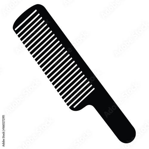 Black comb with white background minimalist flat design