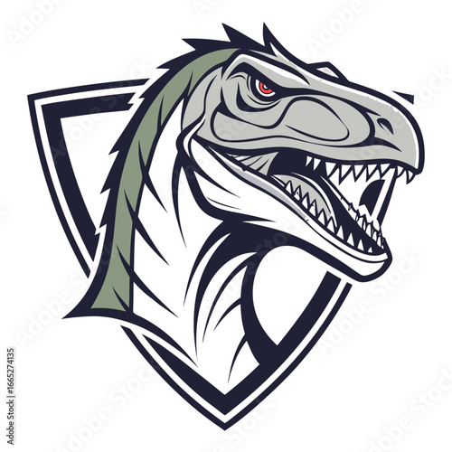 Velociraptor Dinosaur Mascot Logo Vector, Raptor Esports Head Icon Transparent
