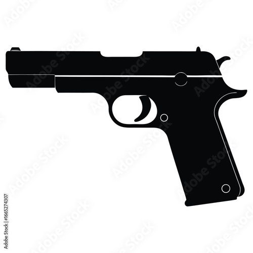 Black pistol silhouette firearm weapon