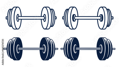 Dumbbells and barbells fitness equipment weightlifting