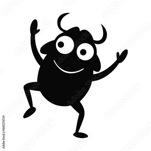 silhouette of a crab dancing sideways 
