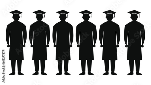 Graduates wearing academic caps and gowns graduation