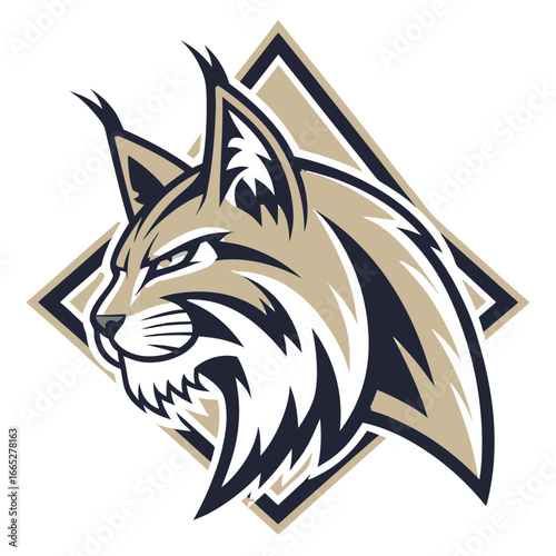 Lynx Mascot Logo Vector, Stealth Feline Esports Head Icon Transparent