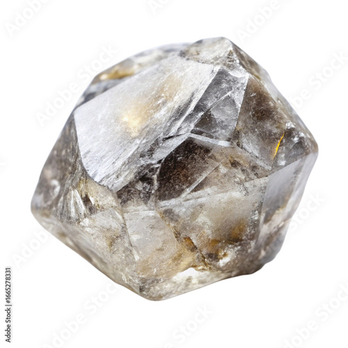 Raw Uncut Herkimer Diamond Crystal Specimen on Transparent Background, Double Terminated Point