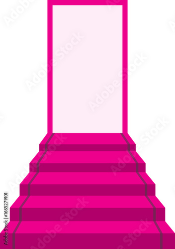 Bild auf Leinwand Pink Stairs, Magenta Archway with Steps Illustration