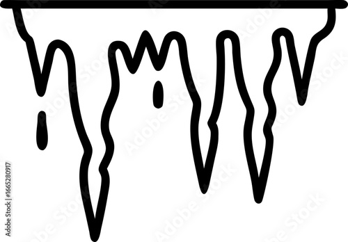 Realistic icicles hanging down isolated on white background isolated on transparent background