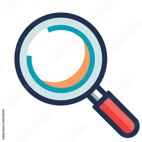 Vector magnifying glass search icon button, a concept for web search and business illustration
