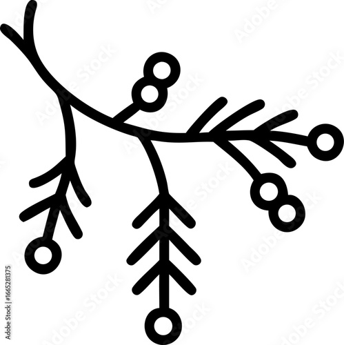 Festive pine branch with ornaments isolated on white background isolated on transparent background