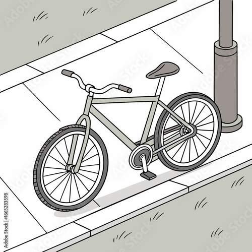 vintage bicycle on the wall
