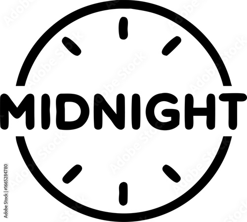 Classic analog clock face showing midnight isolated on white background isolated on transparent background