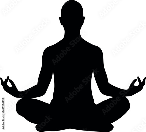 silhouette of yoga