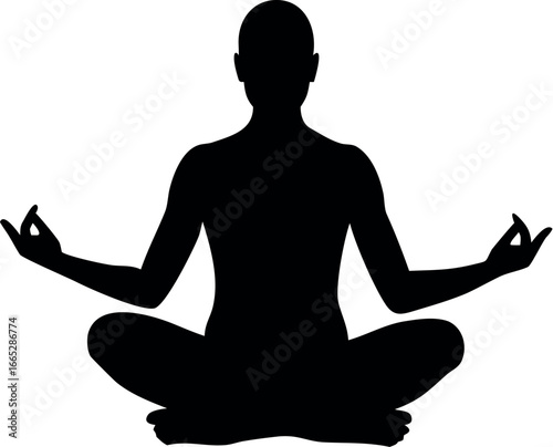 silhouette of yoga