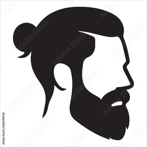 hairstyle designs for men silhouette,Man haircut silhouette vector image with white background,Man vector logo. Icon of man silhouette vector illustration.