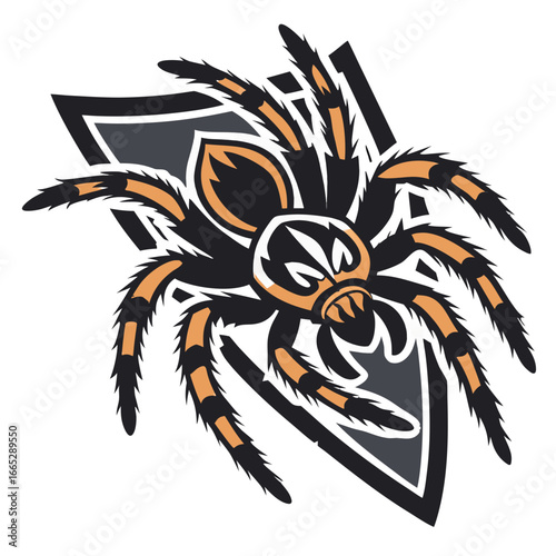 Tarantula Spider Mascot Logo Vector, Venom Arachnid Head Transparent