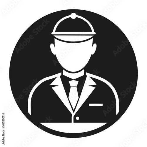Concierge Silhouette Vector icon on white background