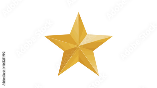  Golden 3D star icon on white background, symbolizing excellence, achievement, premium rating, recognition, and standout performance