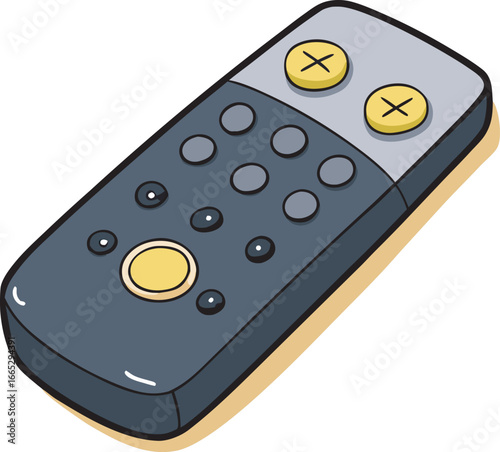 Cartoon remote control device isolated on a white background