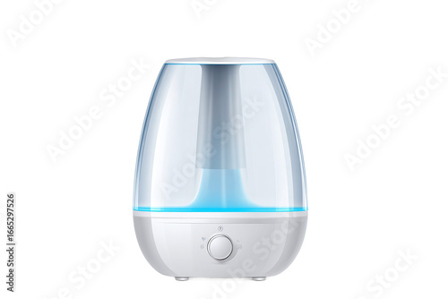 Modern ultrasonic humidifier with cool mist, isolated on white transparent background