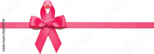 Symbol of hope and awareness with a vibrant pink ribbon and bow on a clean white background