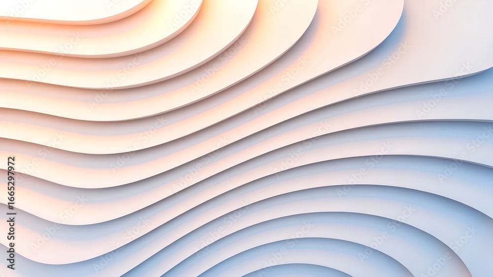 Obraz premium abstract layered wave patterns with gentle gradient tones