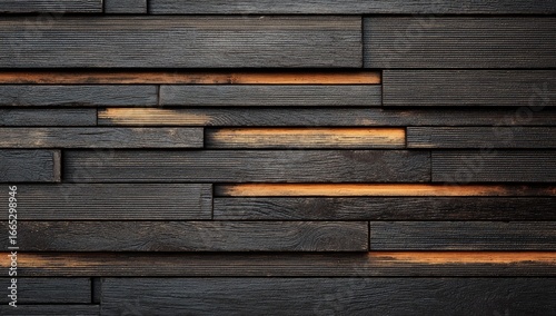 Wallpaper Mural Dark wood wall paneling with orange accents Torontodigital.ca