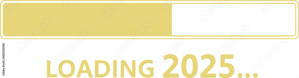 Fototapeta premium New year loading progress bar with the year 2025 approaching