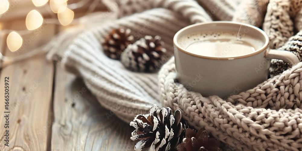 Fototapeta premium Cozy Sweater with Coffee 