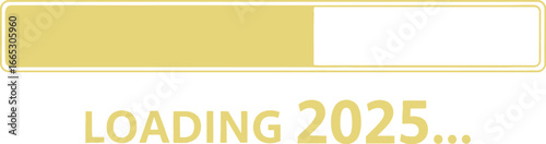 New year loading progress bar with the year 2025 approaching