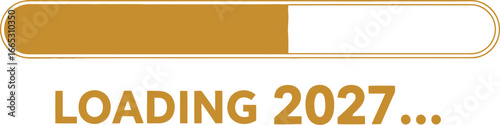 Anticipation for the future as the year 2027 loads with progress bar and text