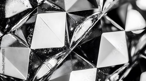 Abstract Black and White Crystal Texture Macro Photography