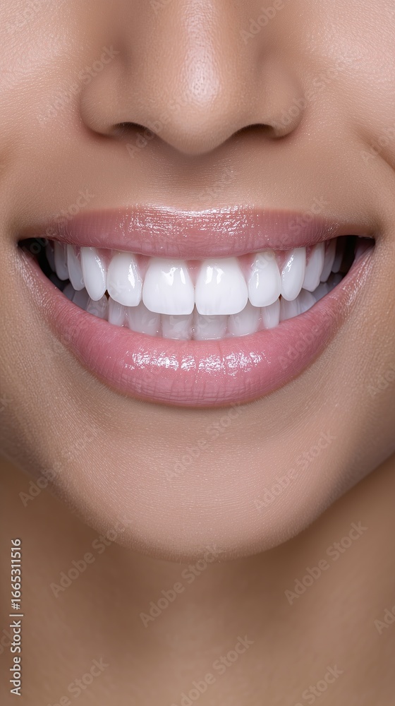 Obraz premium Close-up of a radiant smile showcasing healthy teeth and vibrant gums