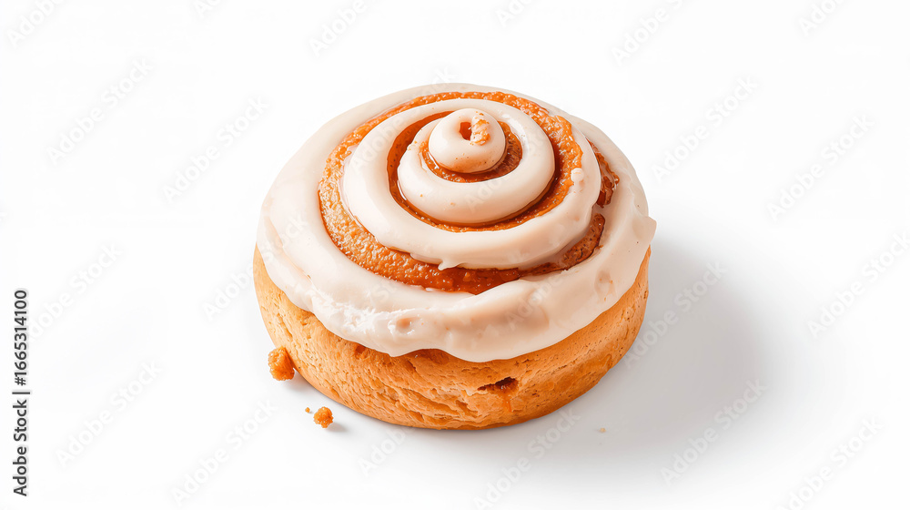 Fototapeta premium Delicious cinnamon roll with icing