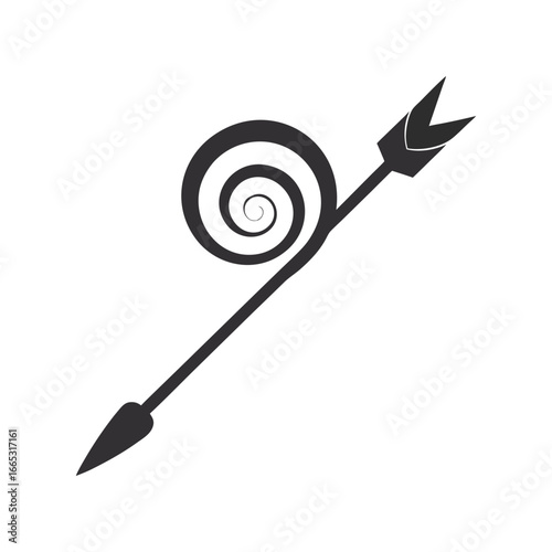 spiral arrow on white background