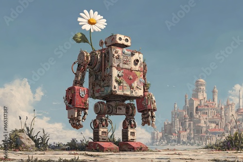 Trash-Compactor Golem: Pristine Utopian City