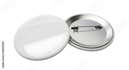 Empty enamel pin mockup - Blank round Black silver lapel badge mock up