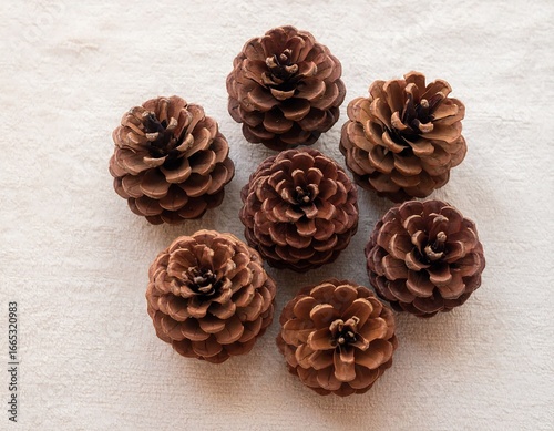 Dried pine cones arranged in a circle
