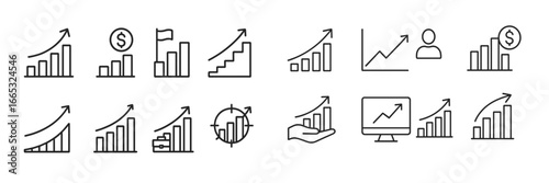 Graphical representations of data trends showcasing financial growth and analysis concepts in a minimalist style
