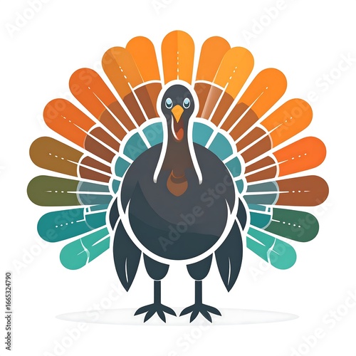 Colorful turkey illustration