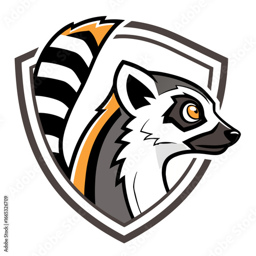 Lemur Mascot Logo Vector, Ringtail Primate Esports Head Transparent