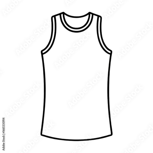 Blank basketball jersey design in outline style  