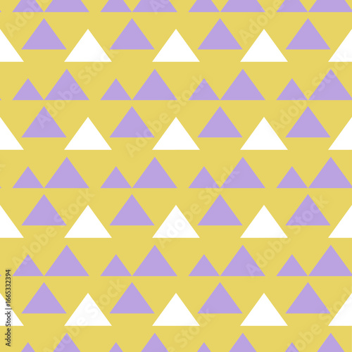 Lilac and White Triangle Pattern on Gold